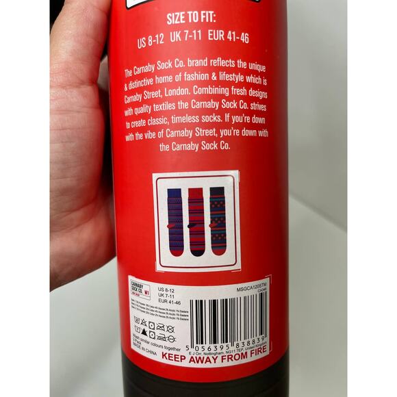 Carnaby Sock Co London Mens Socks NEW Cylinder Gift Box Holder 3 pairs Holiday - Picture 9 of 10